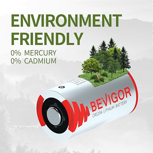 Miniatura 6 de BEVIGOR Paquete de 6 baterías de litio CR123A de 3 V, batería de litio fotográfico de 1500 mAh, batería de litio de 3 voltios 123 para linterna y