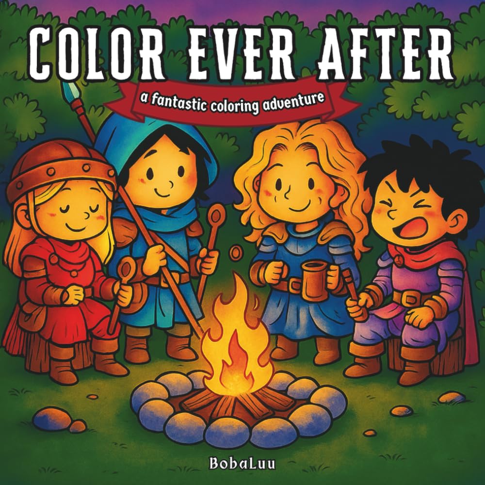 Color Ever After: A Fantastic Coloring Adventure with Fairies, Dragons, Castles, and Medieval Art to Spark Imagination and Ease the Mind. For Adults, Teens & Kids.