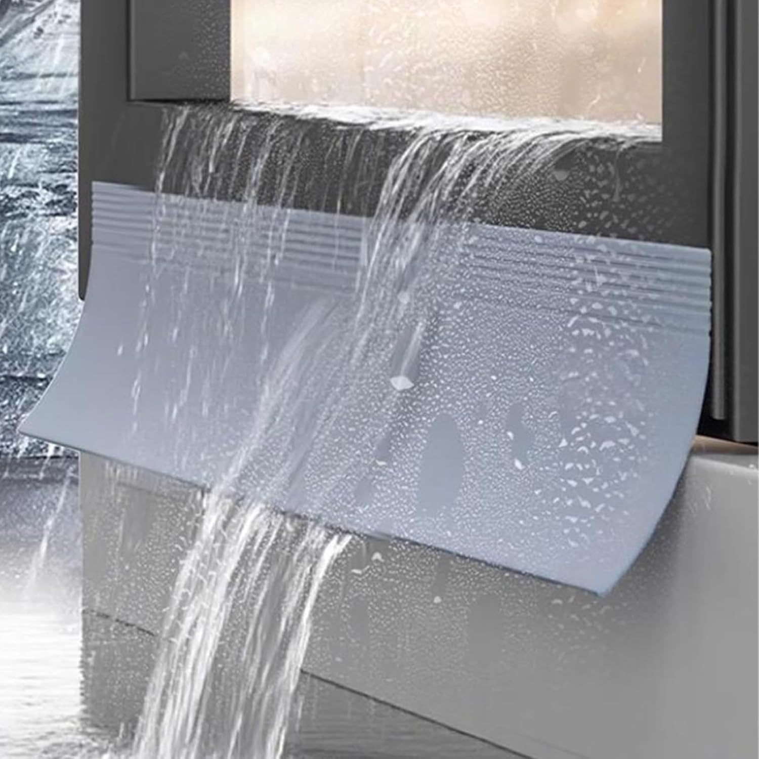 Door Rain Drip Guard 70mm 90mm 110mm Width, Sill Water Protector for Sliding/Casement, Rubber Self-Adhesive Rain r, Stop Rainwater Backflow(18 PC,W 70MM)