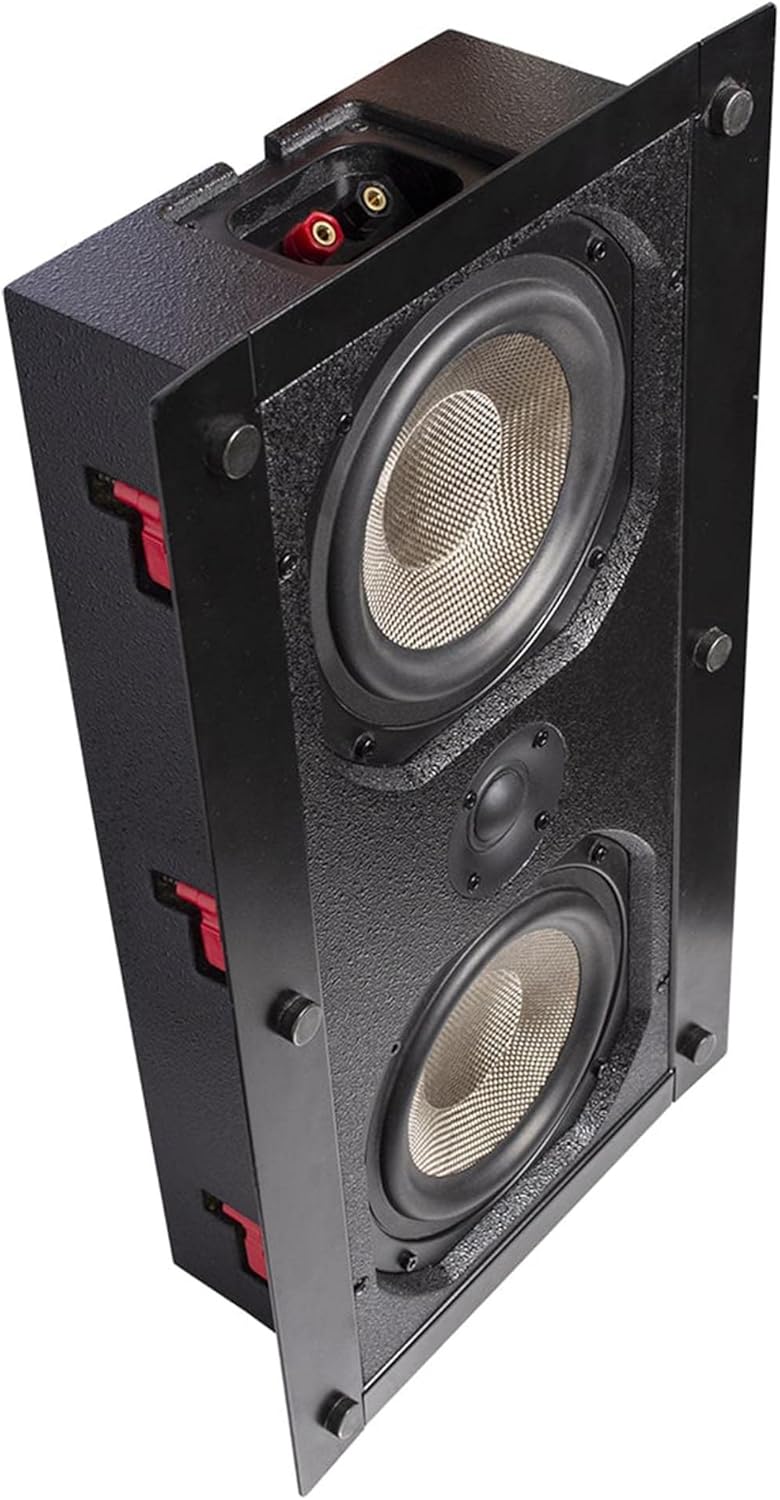Strana view of KLH M-8600-W speaker showing mounting brackets and wiring terminals
