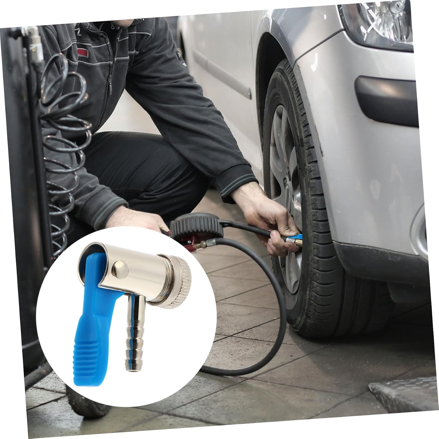 Gatuida 6pcs Tire Inflator Chuck for Car Air Connector Quick-Clip Design Air Hose Clamp