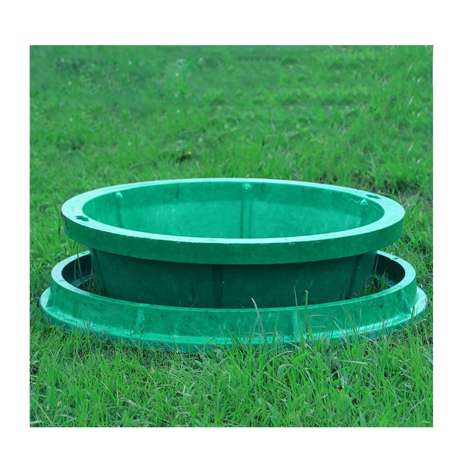 Couvercle de caniveau invisible rond 70x70 cm en résine composite charge 300 kg So