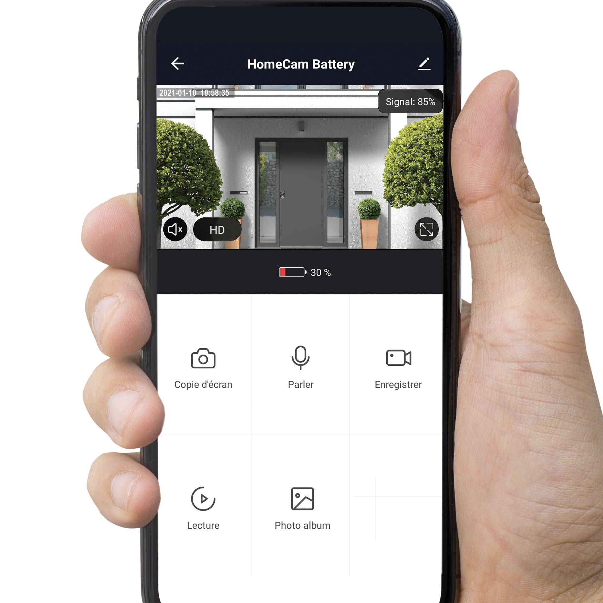 AVIDSEN HomeCam inteligentna kamera do monitoringu, na zewnątrz, w zestawie panel słoneczny, aplikacja na smartfon, bez abonamentu, autonomia, 100% bezprzewodowa, wykrywanie ruchu, Wi-Fi, widoczność w