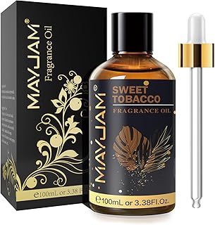 MAYJAM 100ML/3.38FL.OZ Sweet Tobacco Fragrance Oils with Glass Dropper, Essential Oils for Diffusers for Home, Long Lasting Scented Oils for Diffusers Soap Candle Making