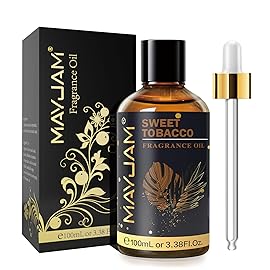MAYJAM 100ML/3.38FL.OZ Sweet Tobacco Fragrance Oils with Glass Dropper, Essential Oils for Diffusers for Home, Long Lasting Scented Oils for Diffusers Soap Candle Making