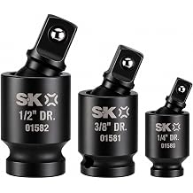 SK Pinless Impact Universal Joint, Swivel Socket Adapter Set 1/4" 3/8" 1/2"