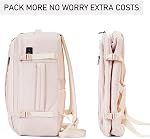 ECOHUB 16'' Travel Backpack Underseat Carry on Backpack Personal Item Travel Bag Airplane with 13 Pockets Carry on Luggage Water Bottle Holder USB Charging Port Casual Daypack for Women Men Beige