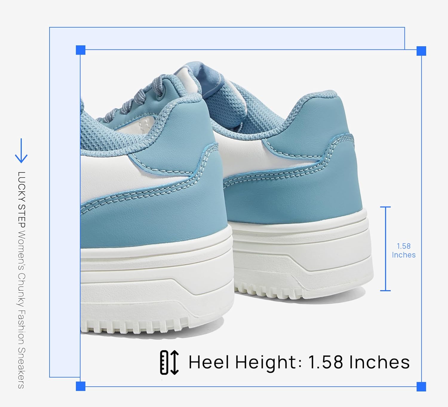 LUCKY STEP Women's Chunky Fashion Sneakers Platform Casual Non Slip Walking Shoes Low Top Comfortable Classic Athletic Sneaker - Image 6