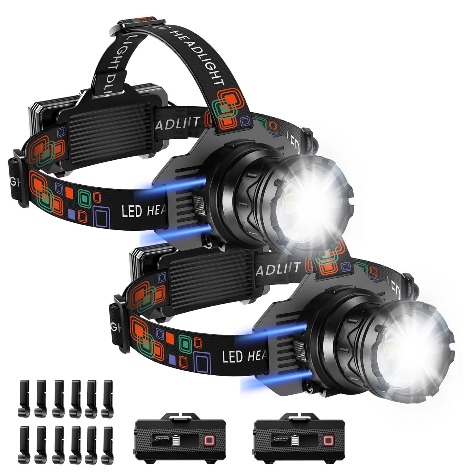 INECOKS 2Pack Rechargeable Motion Sensor Headlamp
