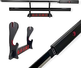 Katana Sasuke Black Kusanagi - Wooden Blade Sword - Japanese Stand Included
