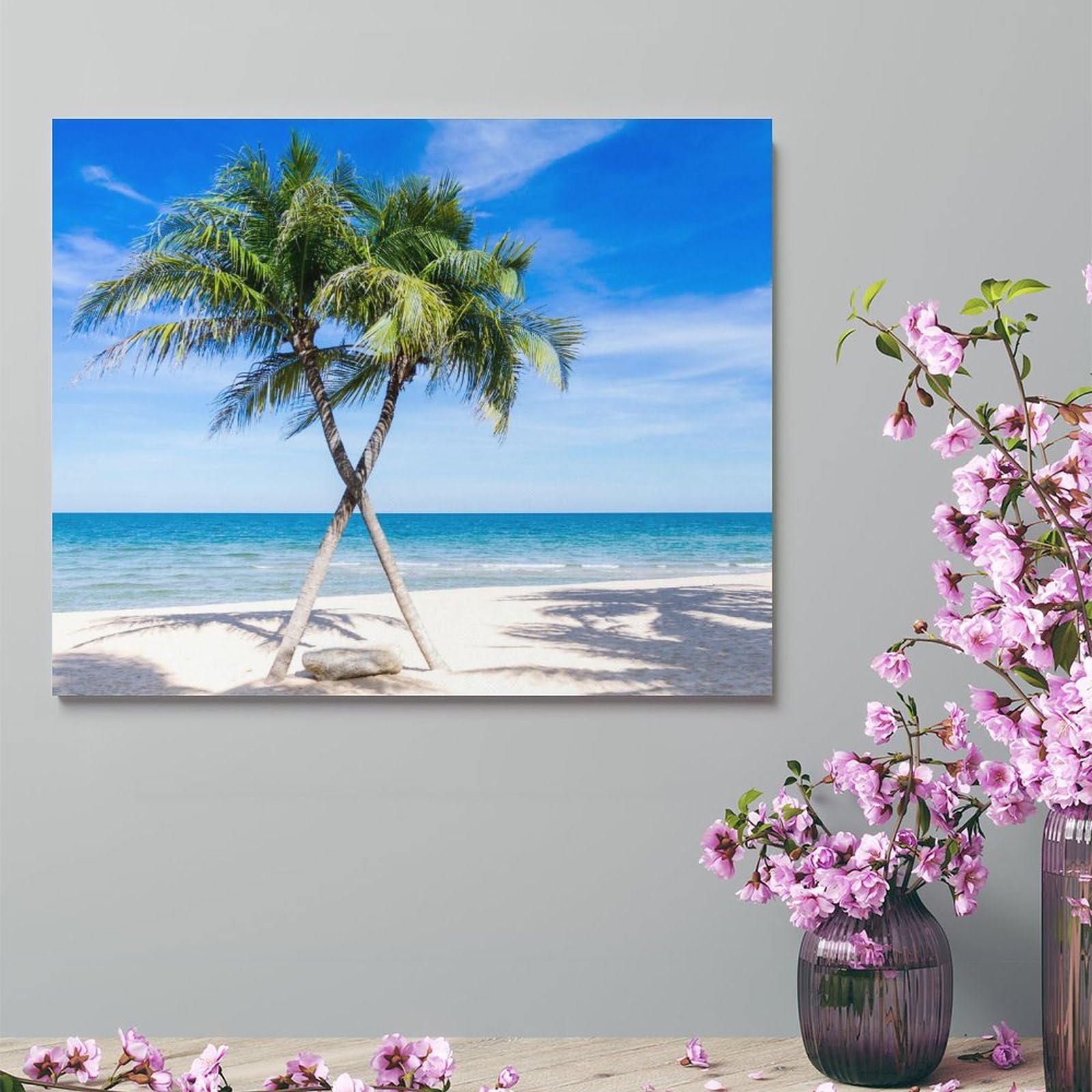 Amazon.com: 8x10 Canvas Wall Decor Artwork Beach Palm Trees