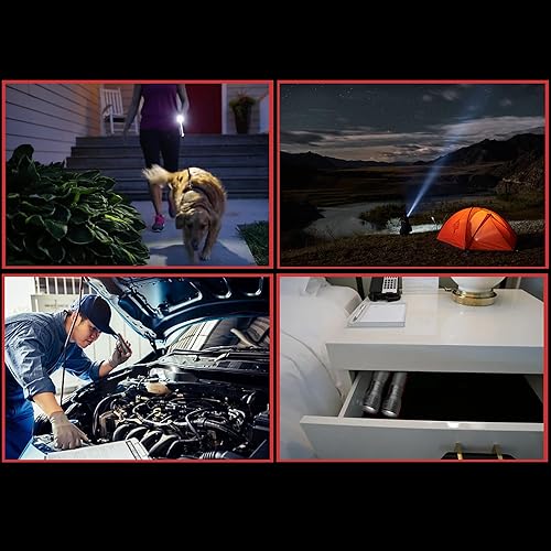 Miniatura 6 de Linterna LED de 3000 lúmenes, luz de flash zoomable, 3 modos, resistente al agua, linterna de mano, paquete de 2