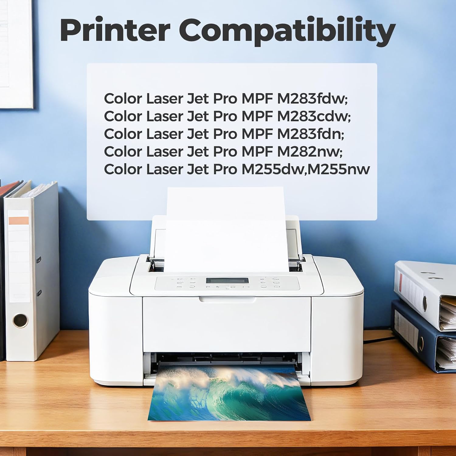 206A Toner Cartridges 4 Pack M283fdw M283cdw (with Chip) Compatible for HP 206A 206X W2110A 206A Toner Cartridges Set for Color Laser Jet Pro MFP M283fdw M255dw M283cdw M255nw M283 M255 Printer Ink
