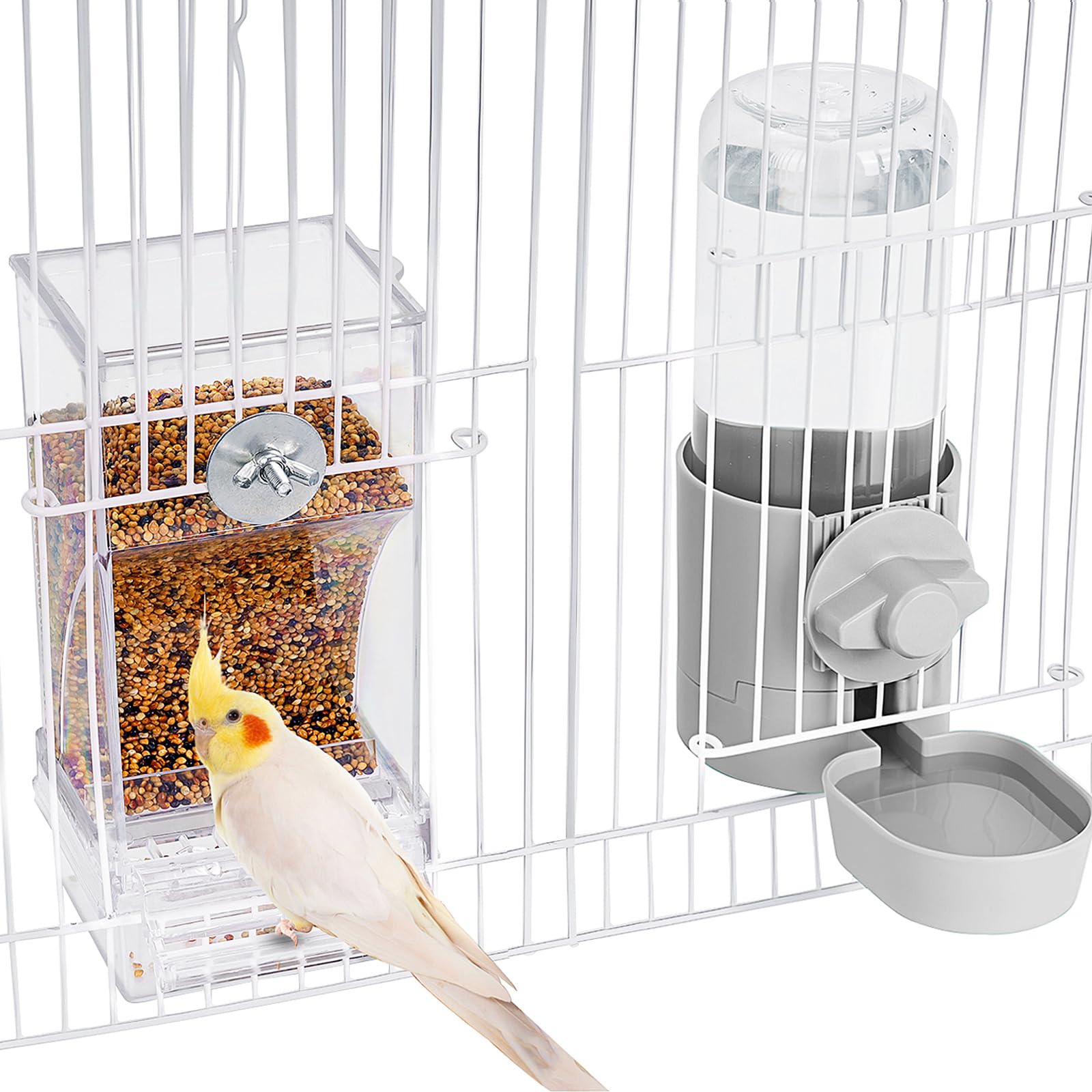 lemtrflo No Mess Bird Feeder Water Dispenser Set - feeding and watering supplies pet | Mubboo