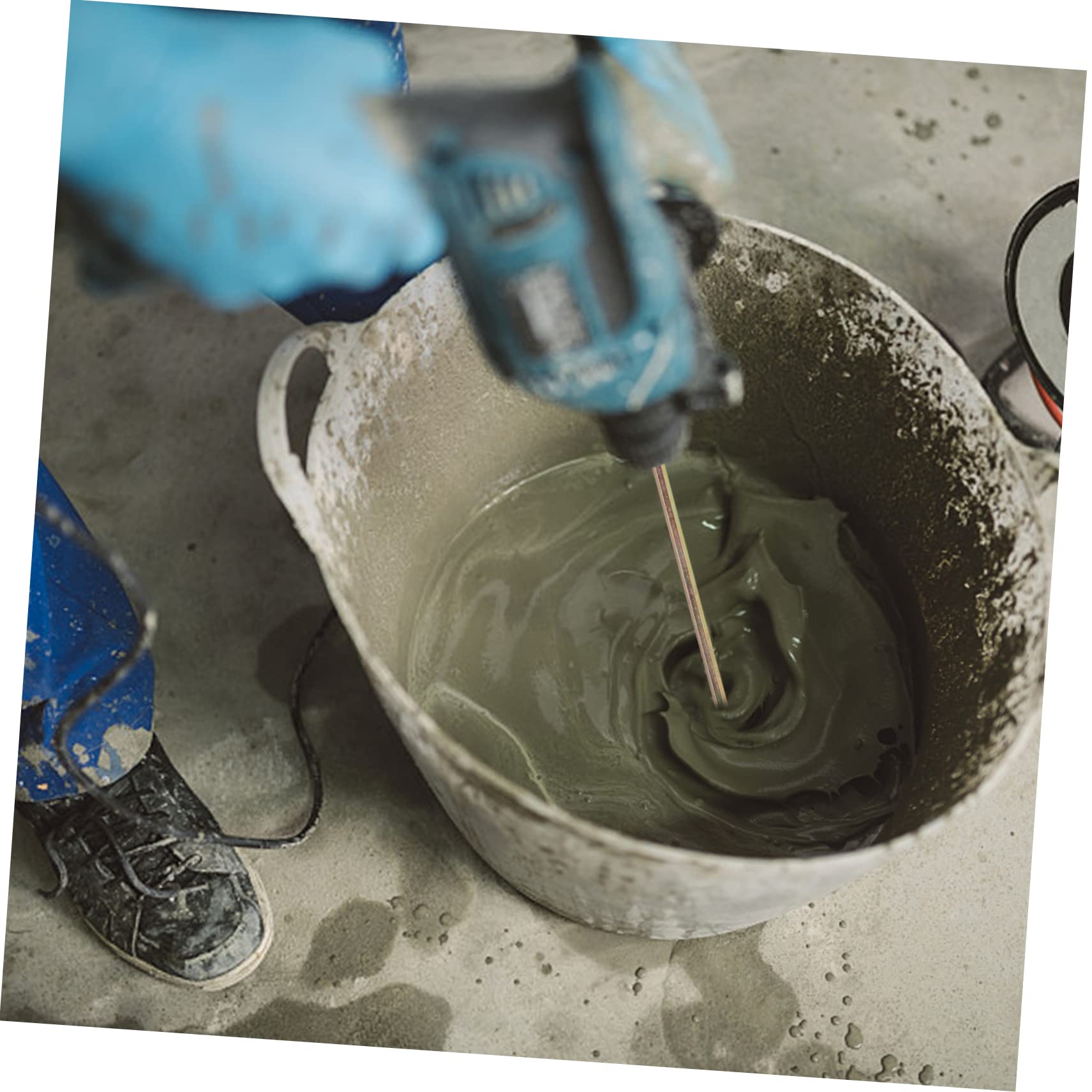 Operitacx 2 Varillas Agitadoras para Taladro Eléctrico Mezclador de Pintura y Mortero Acero Carbono Resistente Oxidación para Construcción y Hogar