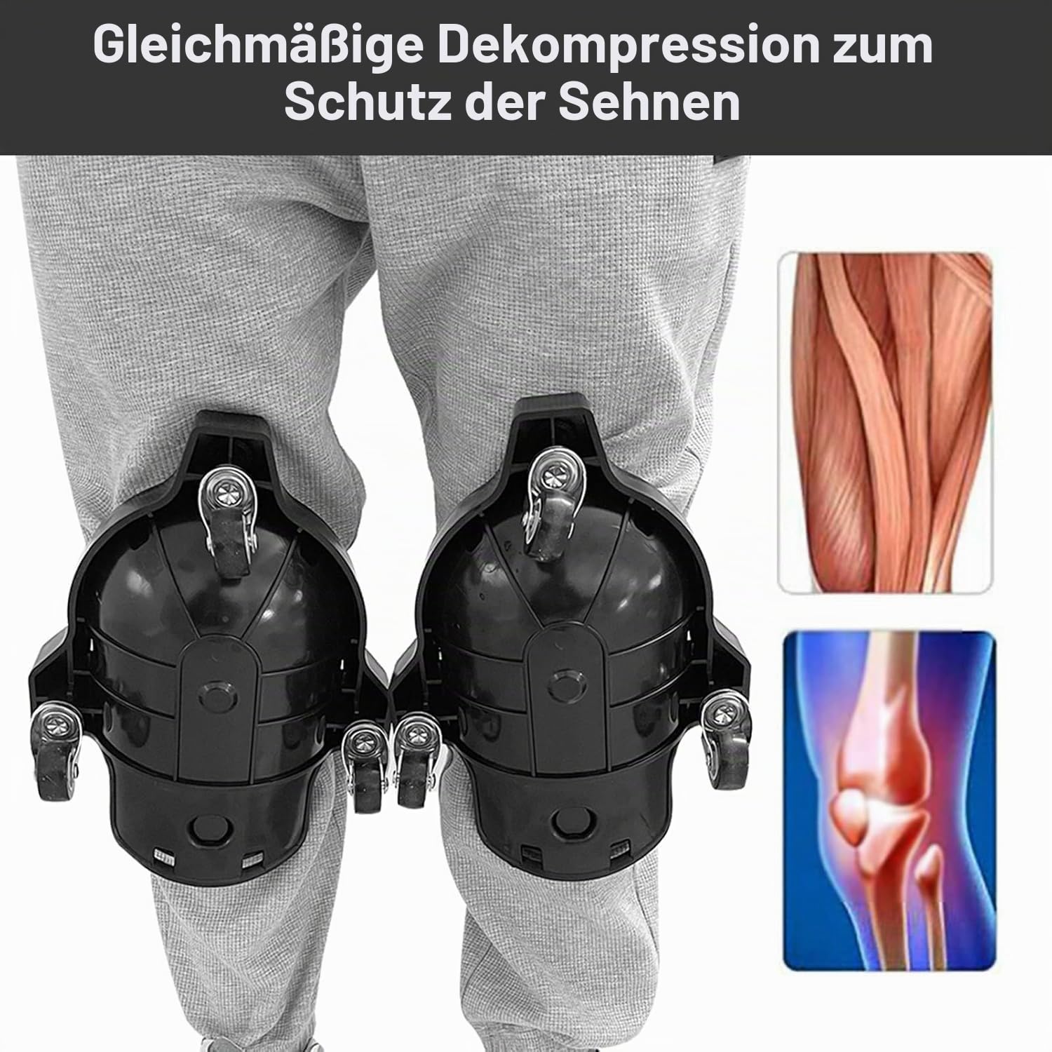 Knieschoner Arbeiten,Kneeblades Rollende Knieschützer,Kniekissen Arbeit,mit 3 Rollen,Knieschmerzen-Lindern,für Profis im Baugewerbe, Boden- und Fliesenleger,Garten- und Landschaftsbauer,1 Paar