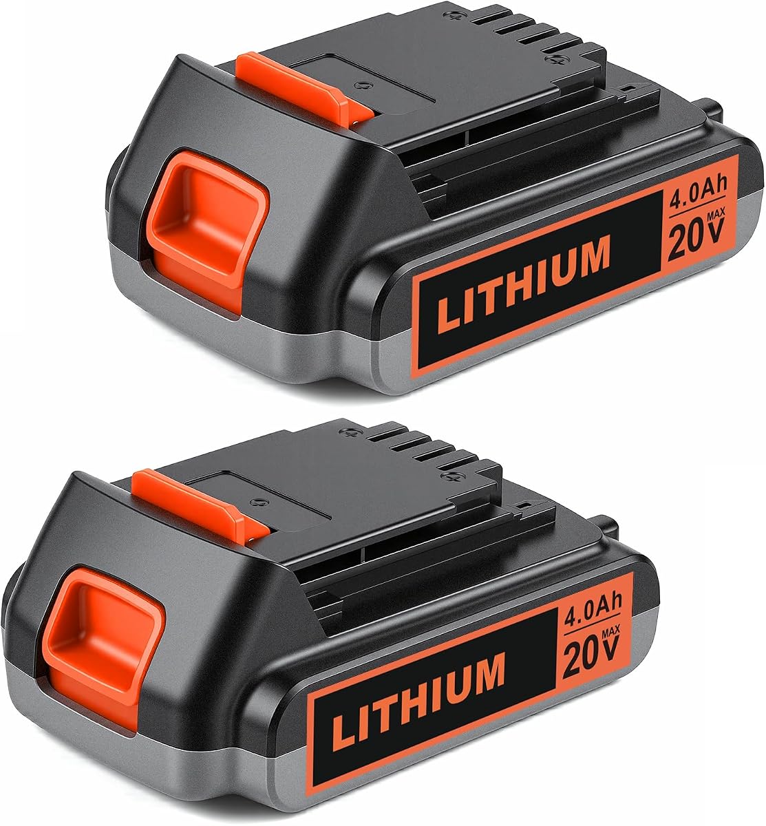 2-Pack 4.0Ah 20V Lithium Battery for Black and Decker Power Tools | Extended Run Time for Weed Eater, Drill, and more, 20V Max Replacement Battery for LBXR20 LBX20 LBXR2040 (Non-OEM)
