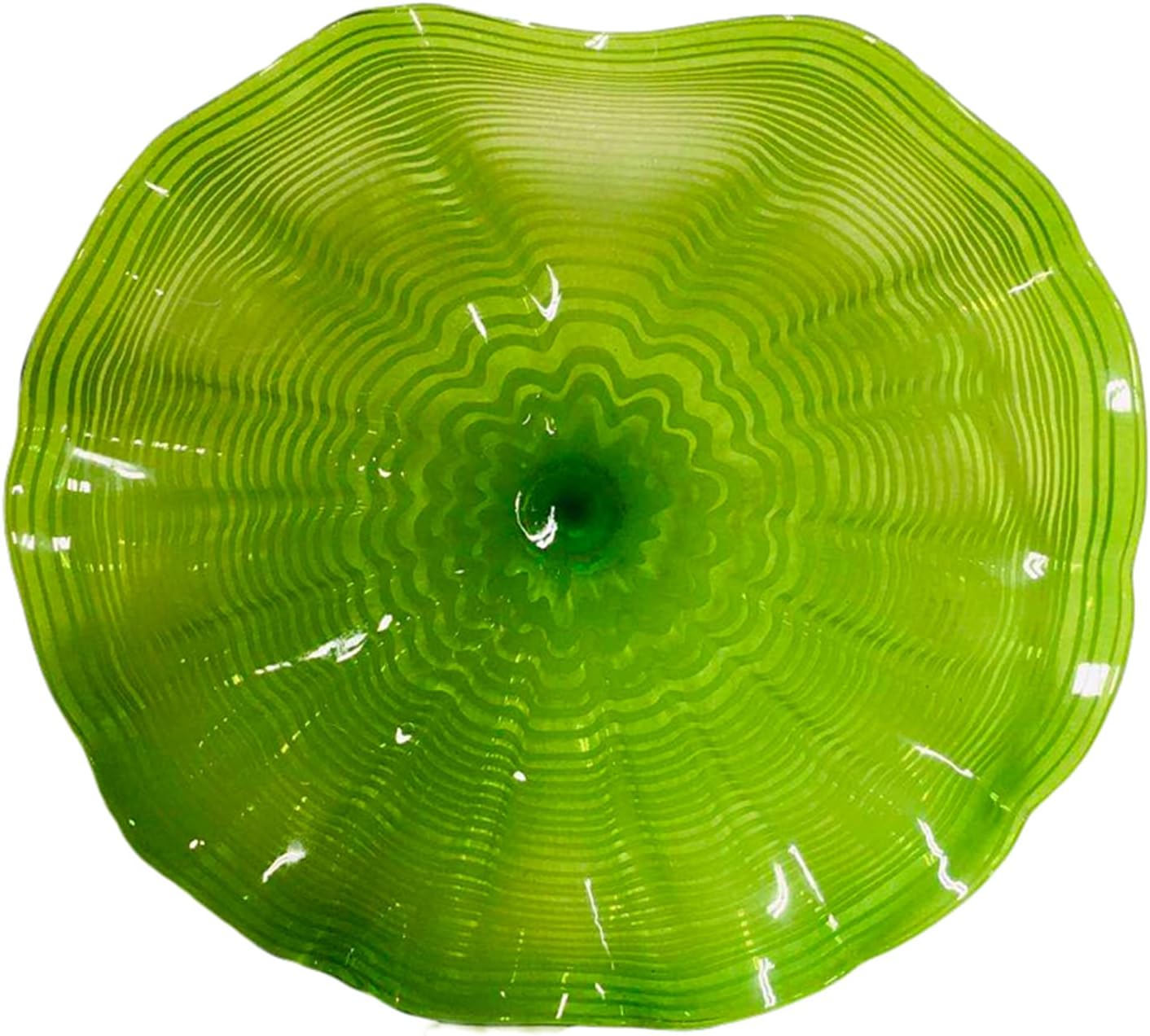 Green Murano Glass Plate for Living Room Wall, Modern Wall Art Sculptures,Wall Hanging Blown Glass Modern Decor