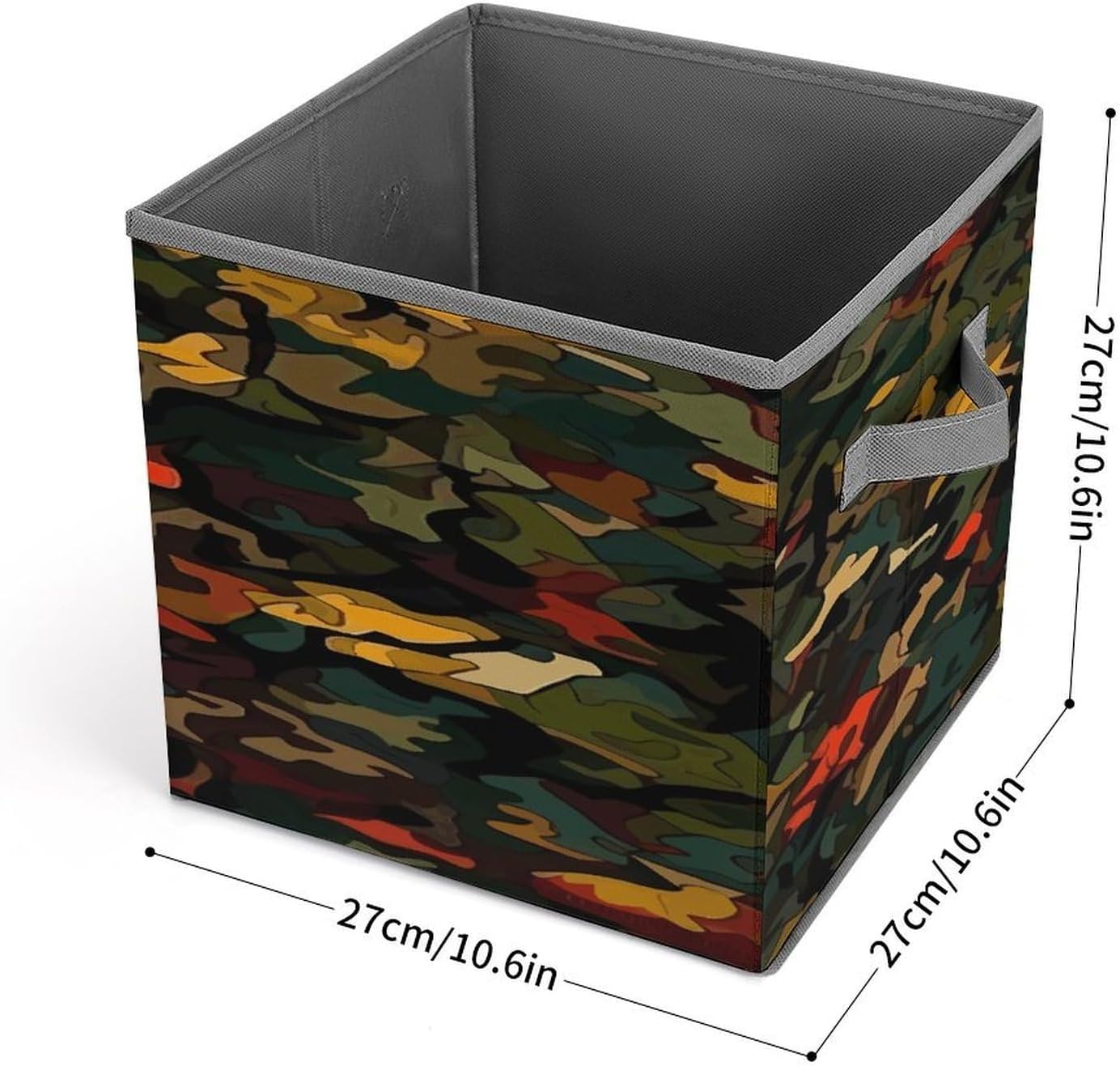 Rich Texture Pattern Fabric Bins Storage Basket Square Baskets | Storage Bin with Double Handles,Cube Collapsible Organizers for Organization,Closet,Shelves,Offices