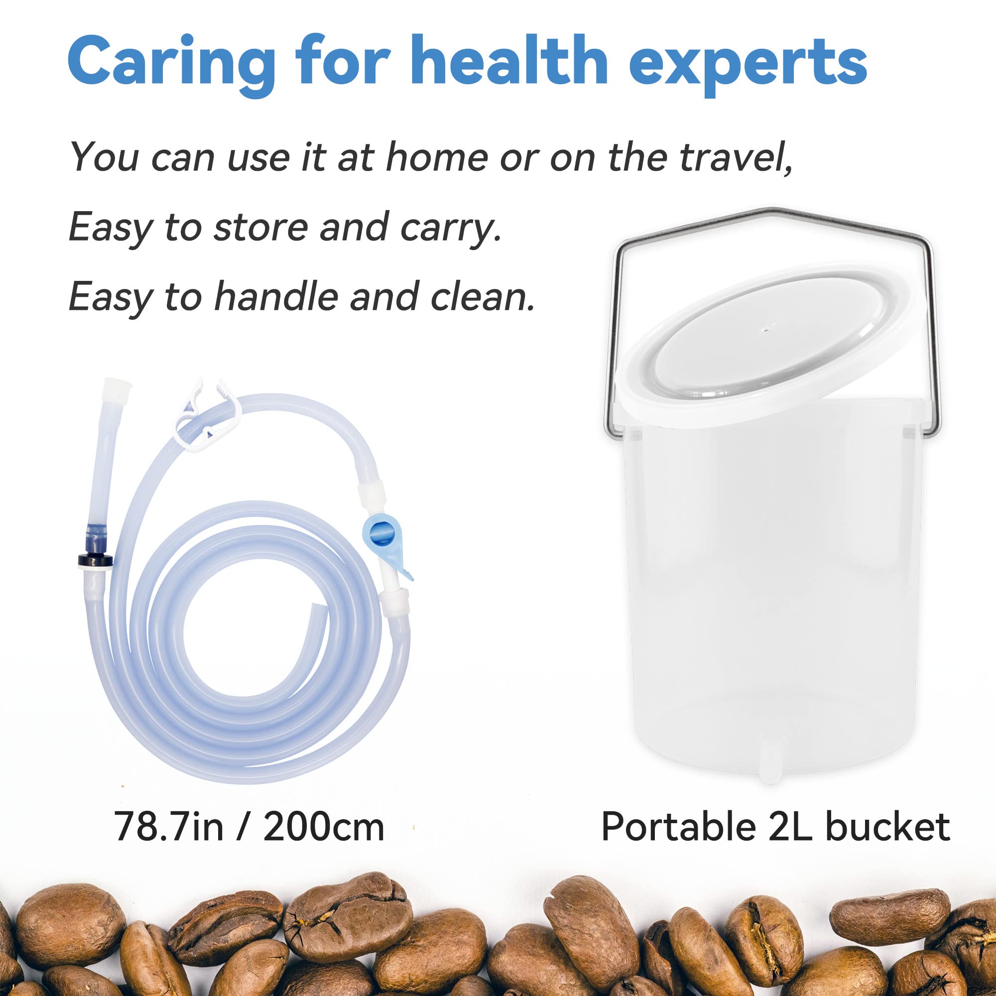 TopQuaFocus Enema Kit Colonic Irrigation Organic Coffee Enema Bucket