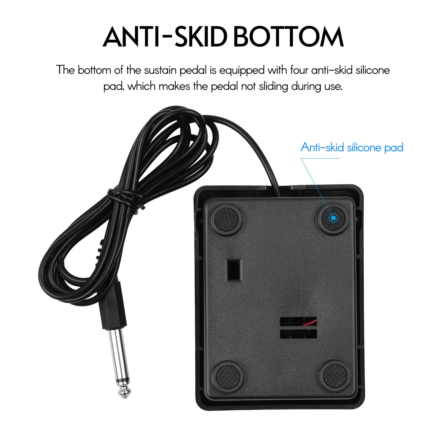 ROYHH 6.35mm Interface Compact Sustain Pedal Universal Single Pedal for Musical Instruments Portable Roll Up Piano Electronic Keyboard Elctronic Roll Up Drum