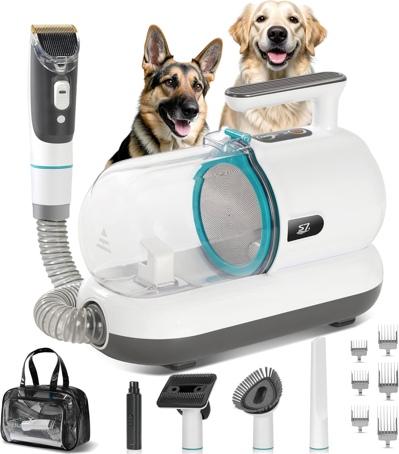 S7 High-Suction Dog Grooming Vacuum for Small & Medium Dogs, Compact Hair Collection System for Regular Trimming & Maintenance, Strong Suction,