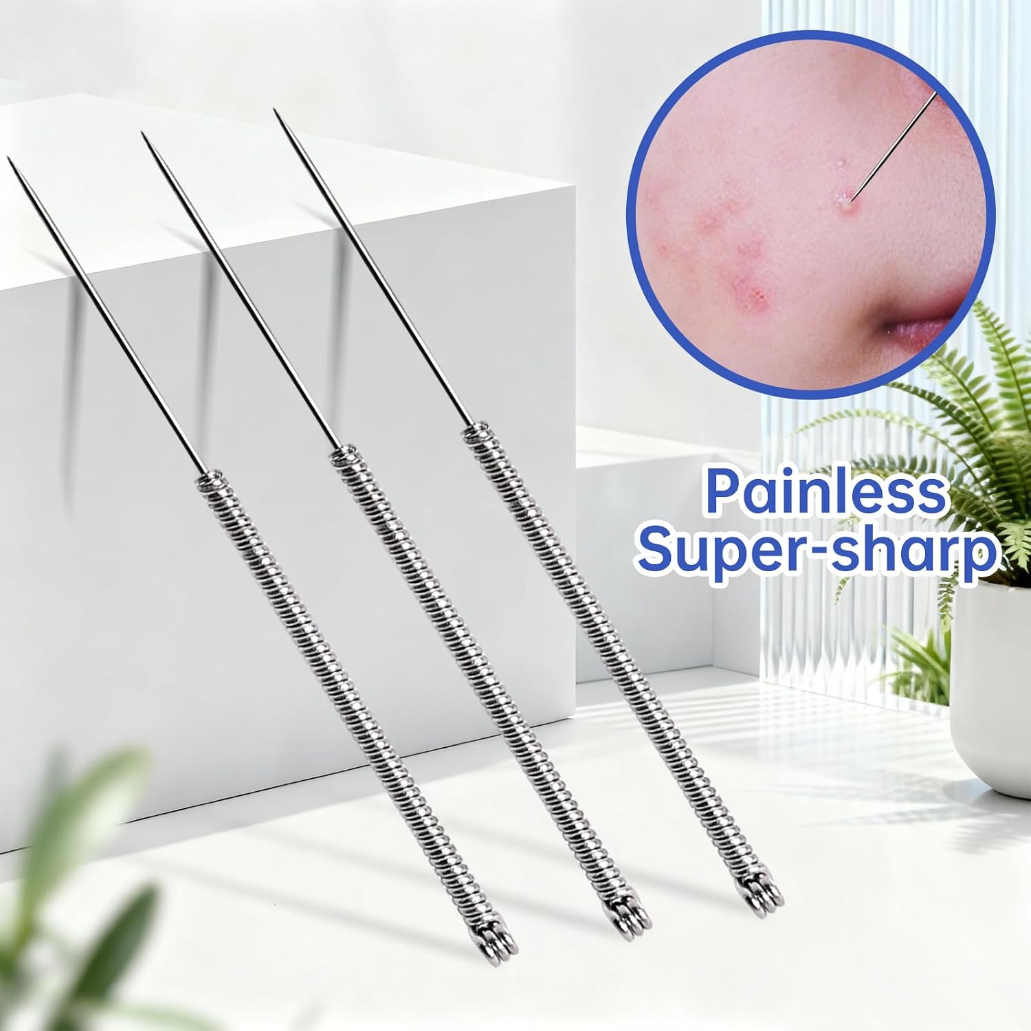 Disposable Pimple Needles, Acne Needle, Blackhead and Blemish Remover Tools, Needles Cleaner Stainless Steel (120 PCS)