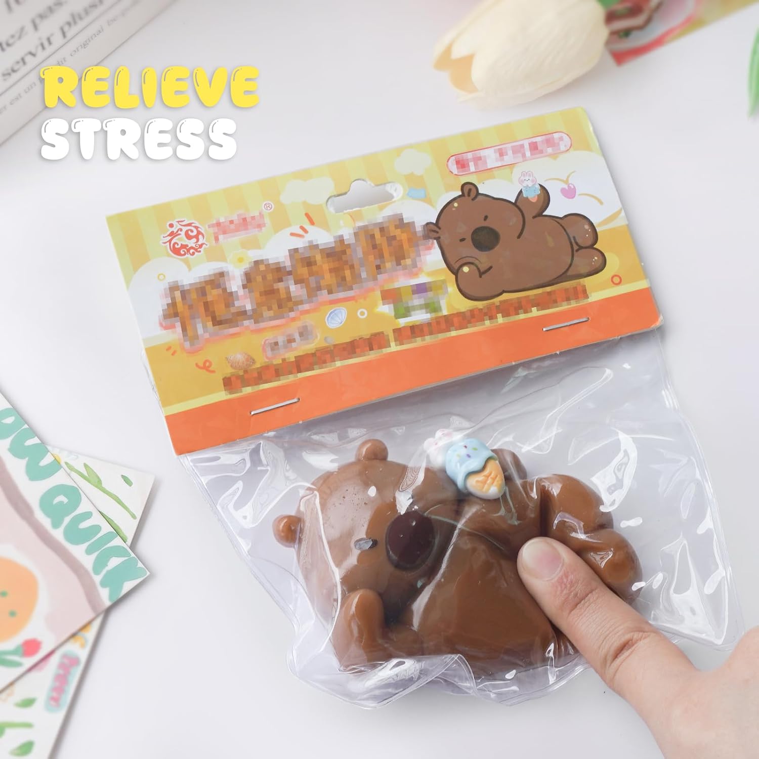 Taba Squishy Toys, Cat Paw Cute Kawaii Squeeze Toys ,Sticky Squishy Fidget Toys Silicone Squeeze Toy for Stress Relief,Cute Soft Toys,Best Gift for Anniversary (Lazy)