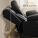 Power Loveseater inclinateur avec console, canapé inclinable pour salon, RV, Home Théâtre Sièges, Faux Cuir Noir