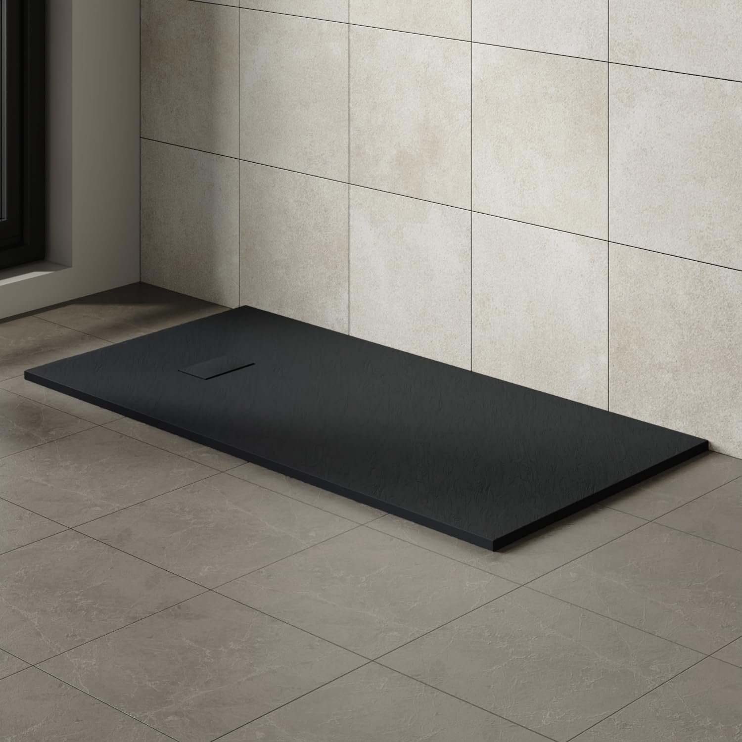Aquariss SMC Rectangular 1700x900mm Shower Enclosure Base Tray Black