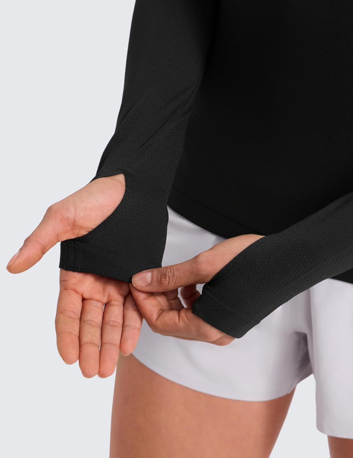 CRZ YOGA Seamless Long Sleeve Shirts for Women Hip Length - Workout Athletic Running Gym Yoga Tops Breathable Crewneck Tshirt