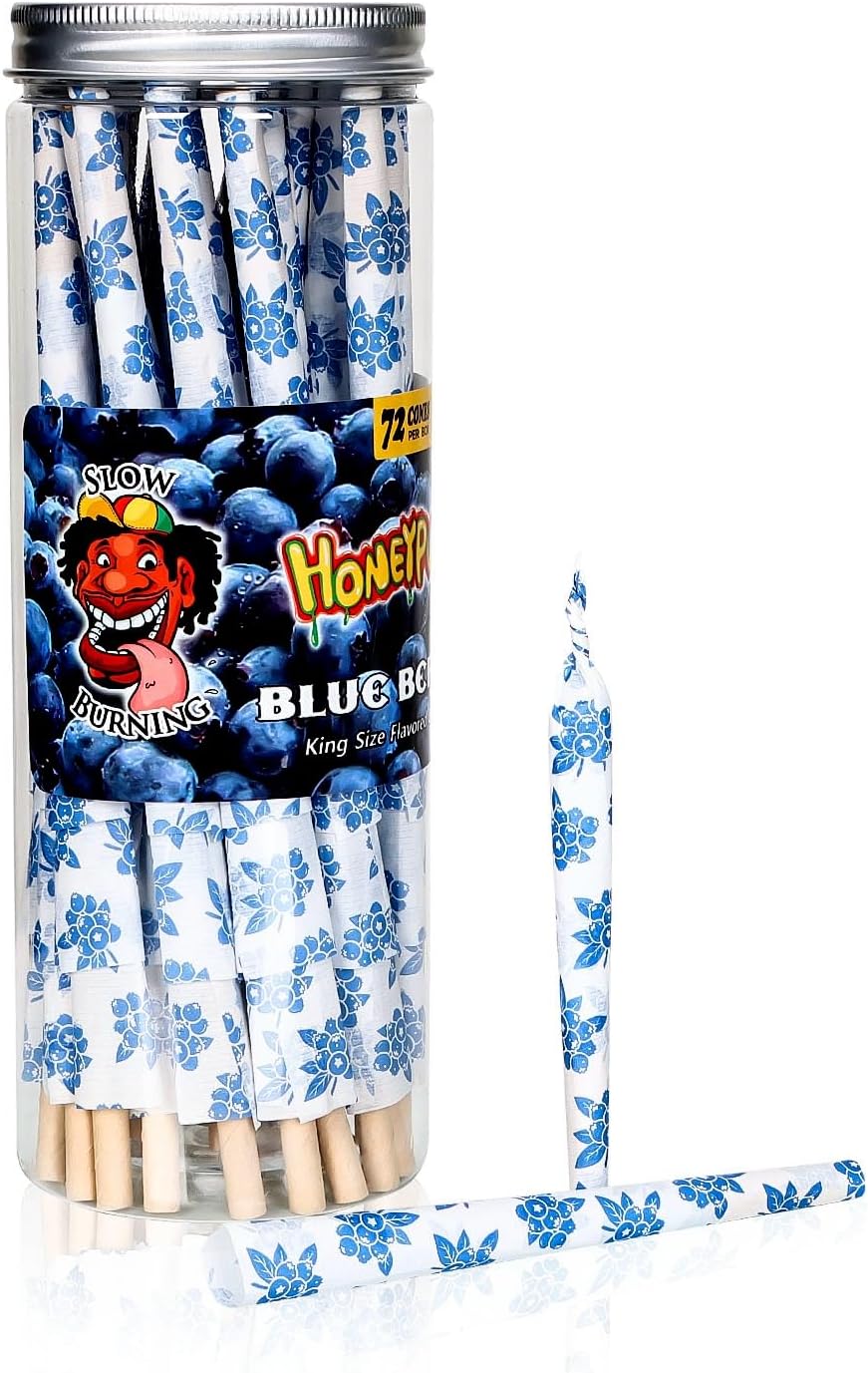 HoneyPuff Blueberry Flavored Rolling Papers, 72 Pack