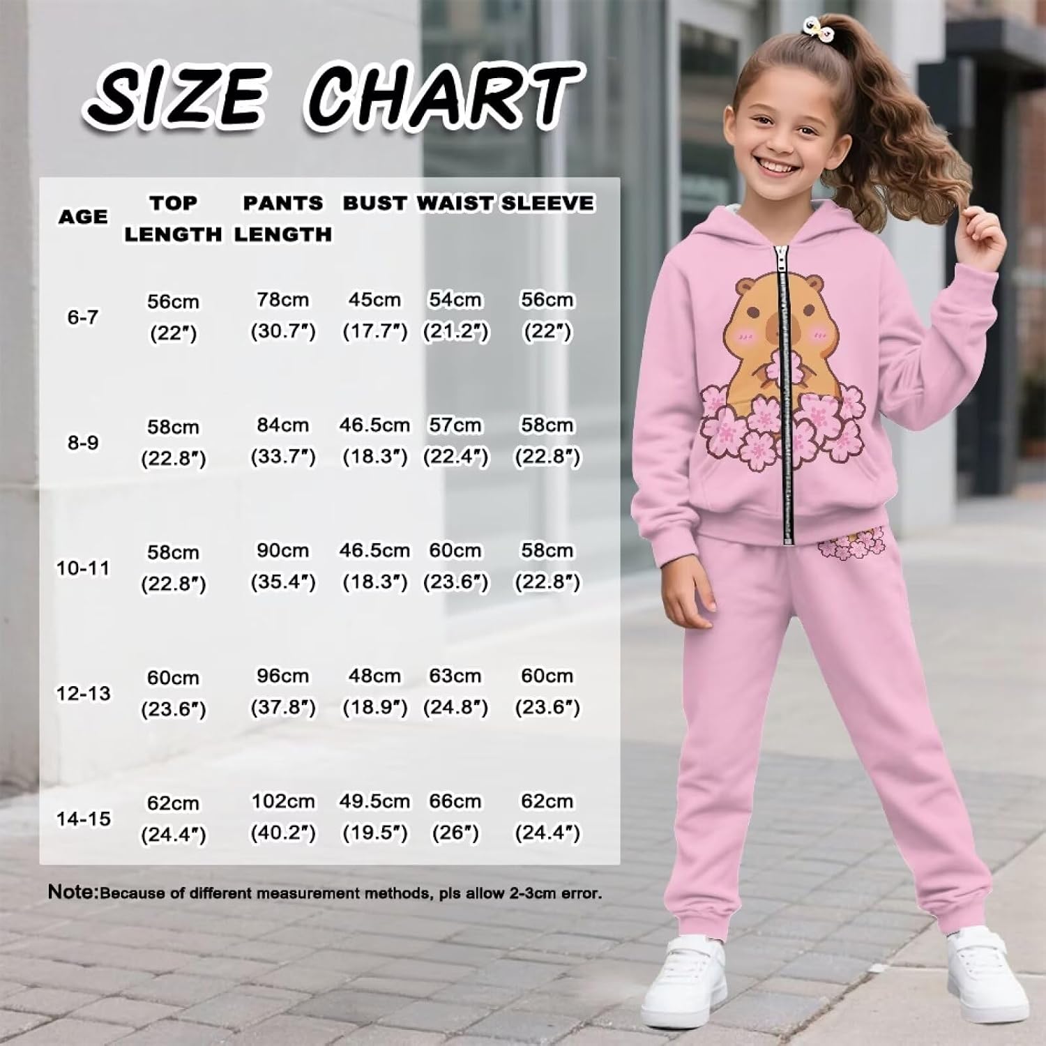 Girls 2 Piece Tracksuits Casual Full Zip Hoodie Sweatshirt and Jogger Sets School Athletic Sweatsuit with Pockets