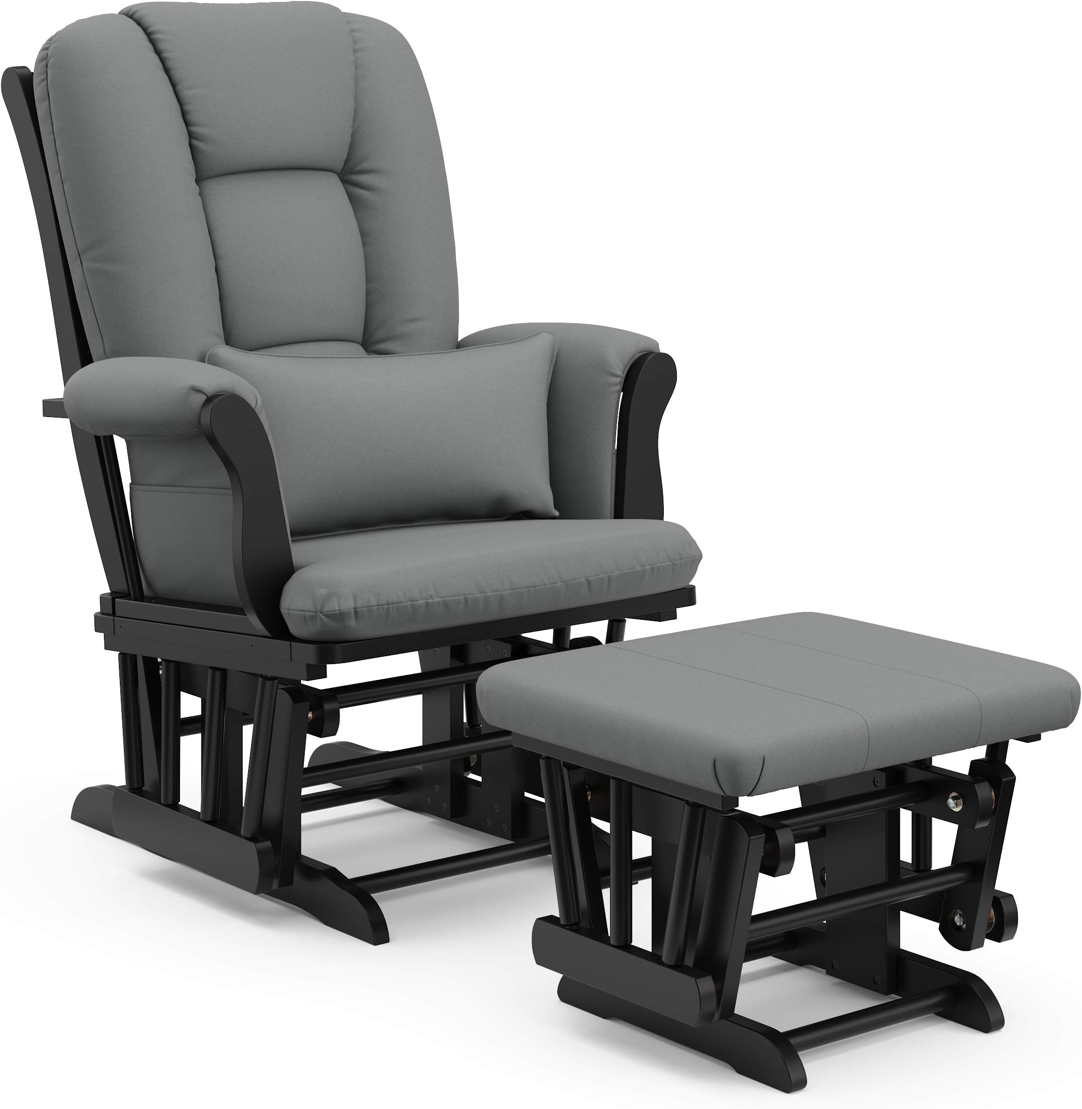 Dvasovio Rustic Glider Chair for Nursery with Ottoman