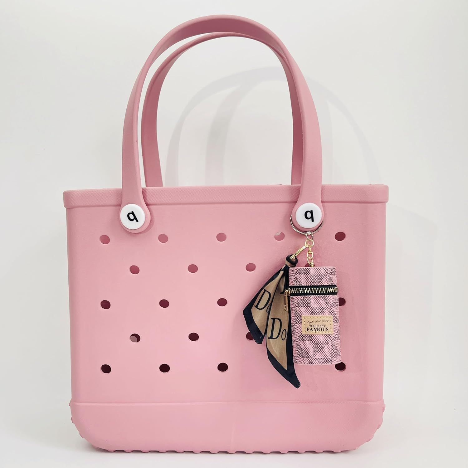 QTMY Coin Purse Change Purse Keychian Charms for Bogg Bag Accessories Rubber Beach Bag, Boho Purse Charms,109Pink image 4