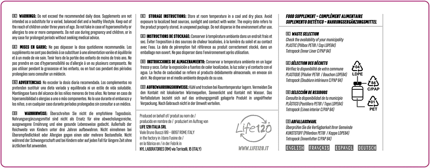 Life 120 Vitalife C - 240 Compresse, Integratore Alimentare di Vitamina C a Rilascio Prolungato, Protezione delle Cellule dallo Stress Ossidativo e al Normale Funzione del Sistema Immunitario.