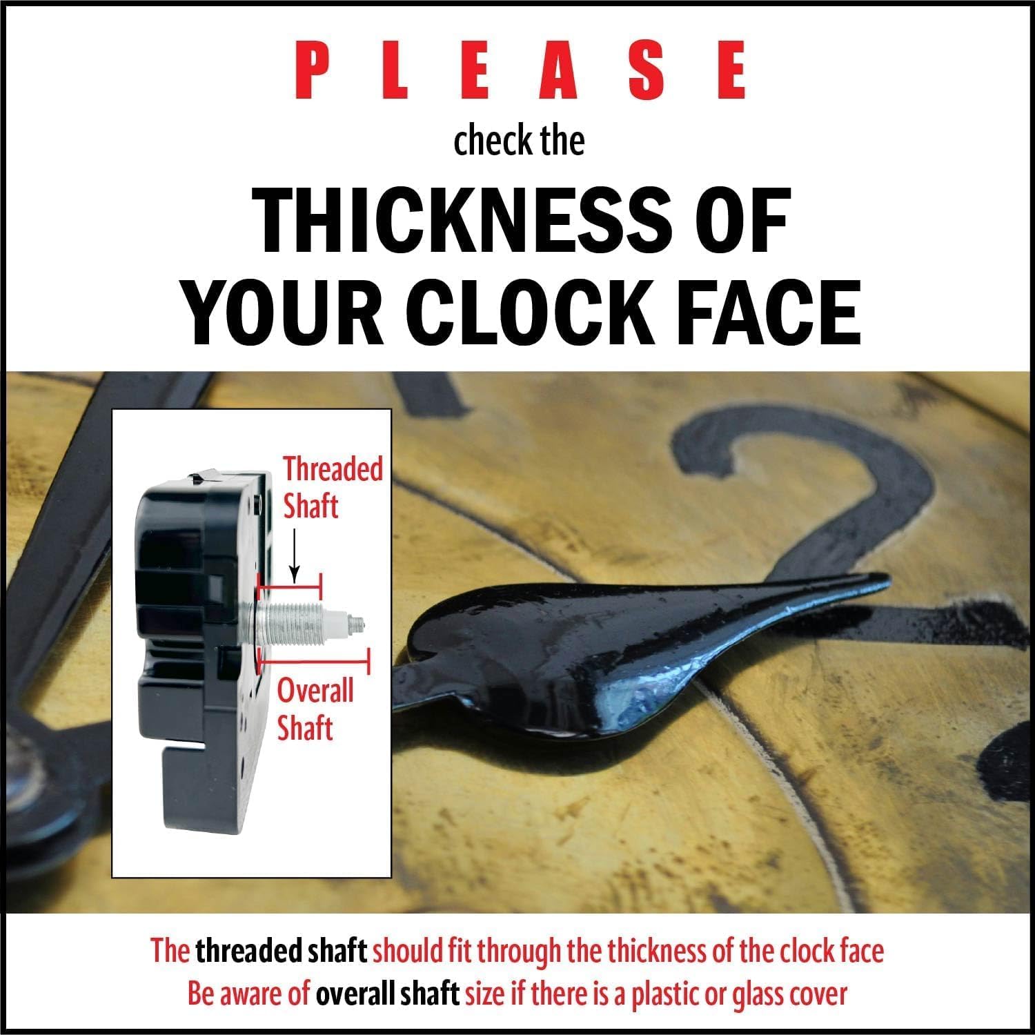 Takane National Artcraft Clock Movement Kit Quartz Mechanism - Fits Clock Face Thickness Up to 5/16"