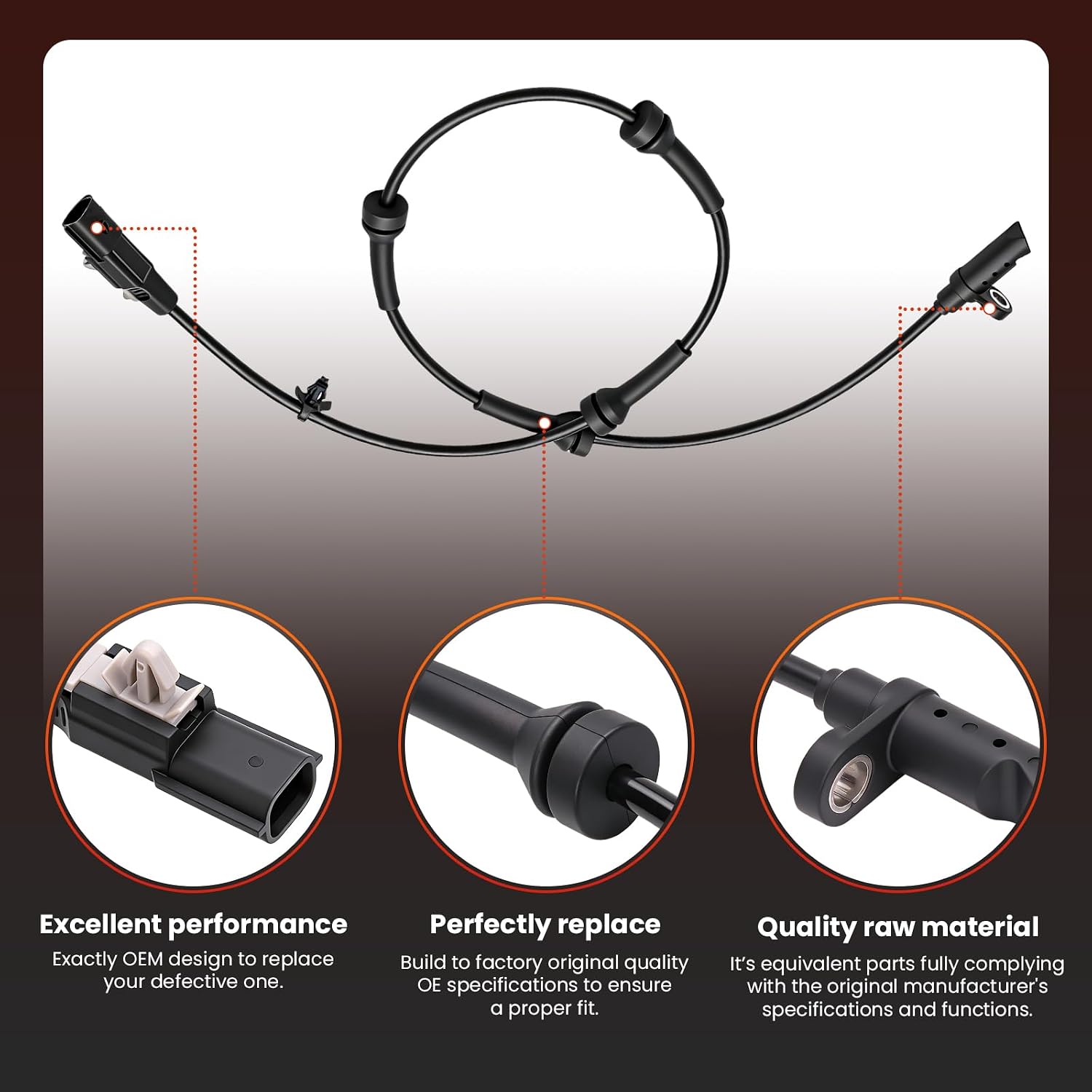 479004Bf0A 2Pcs Rear Left and Right Abs Wheel Speed Sensor Compatible with Rogue 2014-2020, Rogue Select 2014, 2ABS3008, 532898, 5S16077, ABS2528, ABSC20616, SS20934, ALS2528