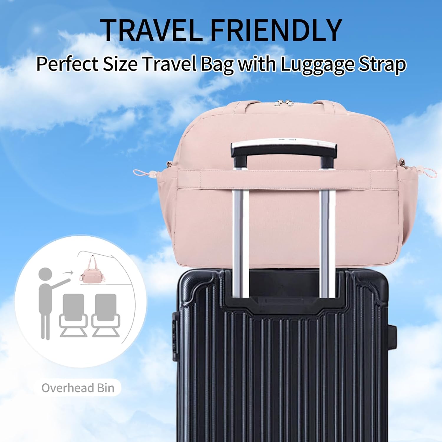 Gym Bag for Women Travel Duffel Bag with Wet Pocket Lightweight Carry on Weekender Bag Sports Water-resistant