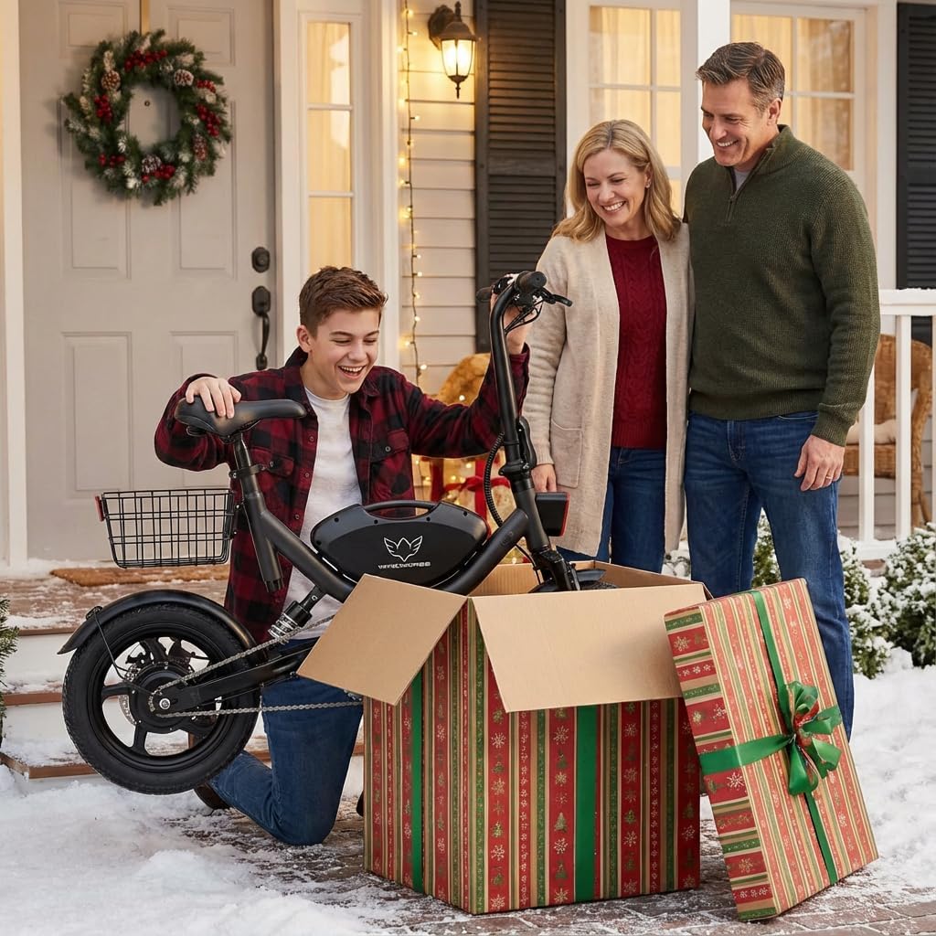 Electric Bike with Basket, 14" Folding Ebike 22 MPH, 35 Miles Range, Dual Suspension, 715W Peak Brushless Motor with 30° Uphill, Adjustable Seat, Commuter Electric Bicycle for Adults 330LBS Load