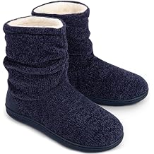 Women's Cozy Winter Slipper Boots Warm Chenille Knit Bootie Memory Foam Non-Slip Indoor Outdoor House Shoes