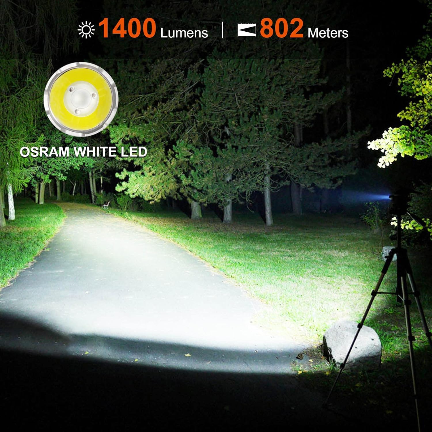 ACEBEAM L17 878 Yard Ultra-Long Throw Tactical Flashlight，1400 High Lumen Small and Light Led Handheld Flashlight，Rechargeable 18650 Battery For Hunting，Hiking，Searching, Camping and Security Etc. - - 