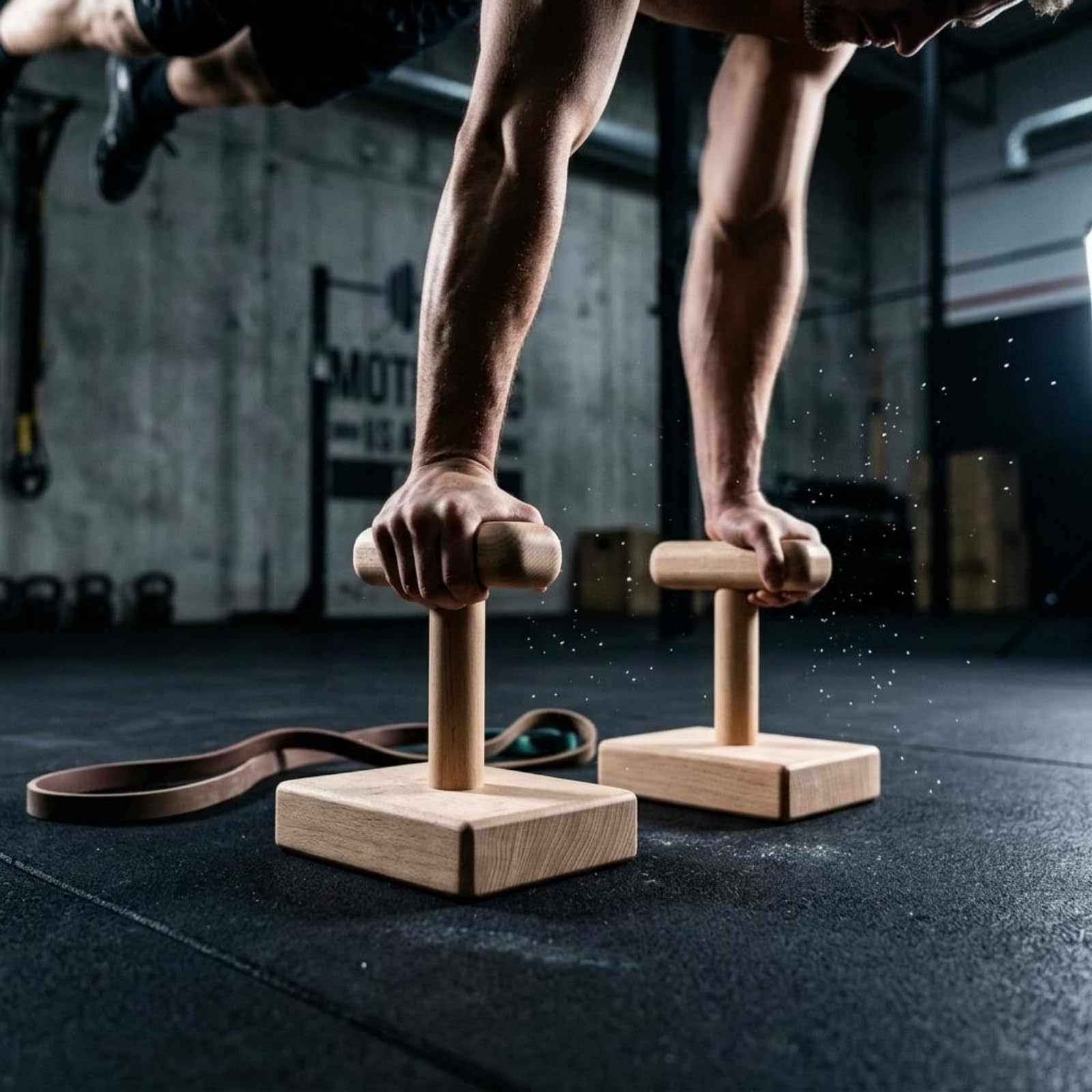 harayaa Inversion Exercise Frame Barra Parallela Palestra Supporto Maniglia Push Up in Faggio con Finitura Chiara E Venatura a per Presa Sicura Adatta per Allenamento a Fitness Riabilitazione