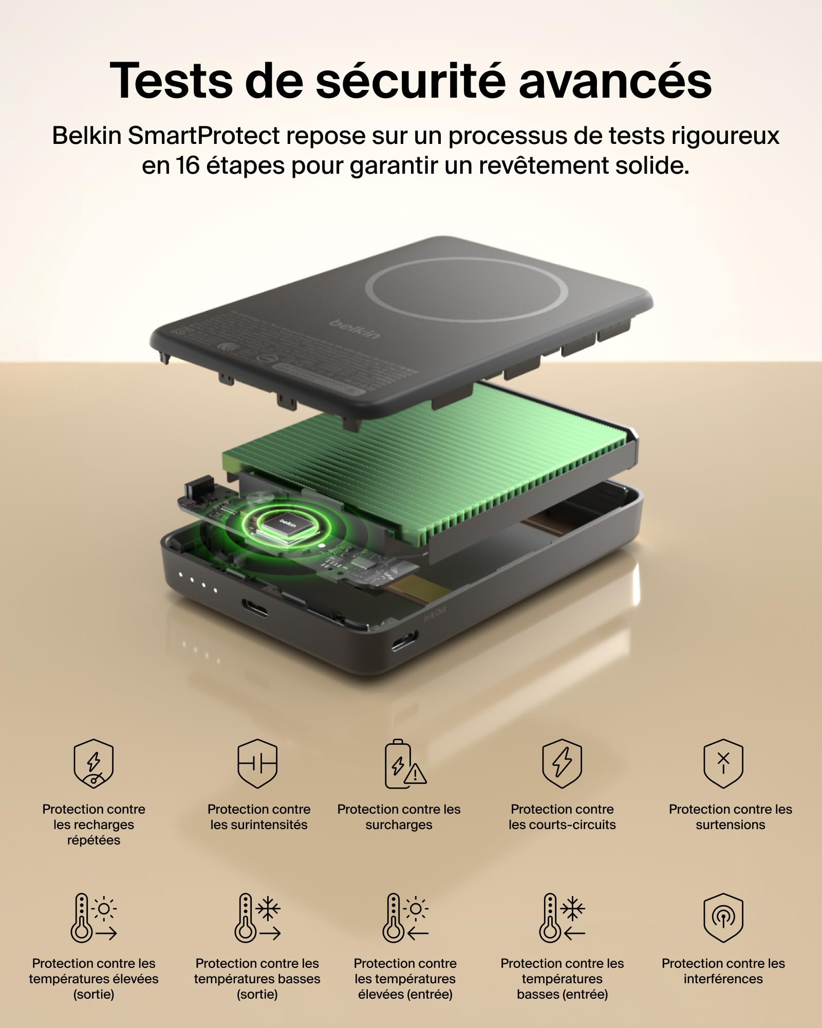 Belkin BoostCharge Slim Batterie Externe Magnétique 10K Et Béquille - Noir
