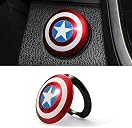 Car Engine Start Button Cover ABS Car Ignition Switch Trim Cover Captain America Auto Start Ring
