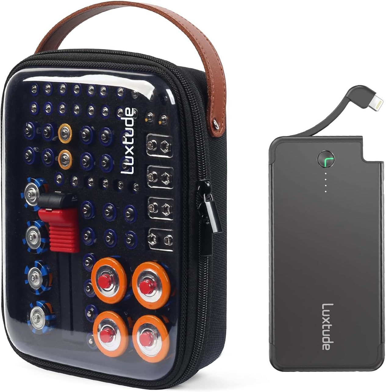 Luxtude Battery Storage Organizer, Clear Battery Organizer Storage Case with Tester