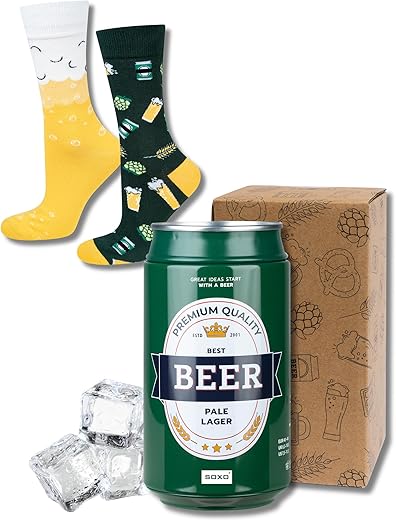 soxo Lattina Birra Calzini Uomo Divertenti Idee Regalo Cotone Calze Birre Regali Per Lui 40-45 1-4 Paia