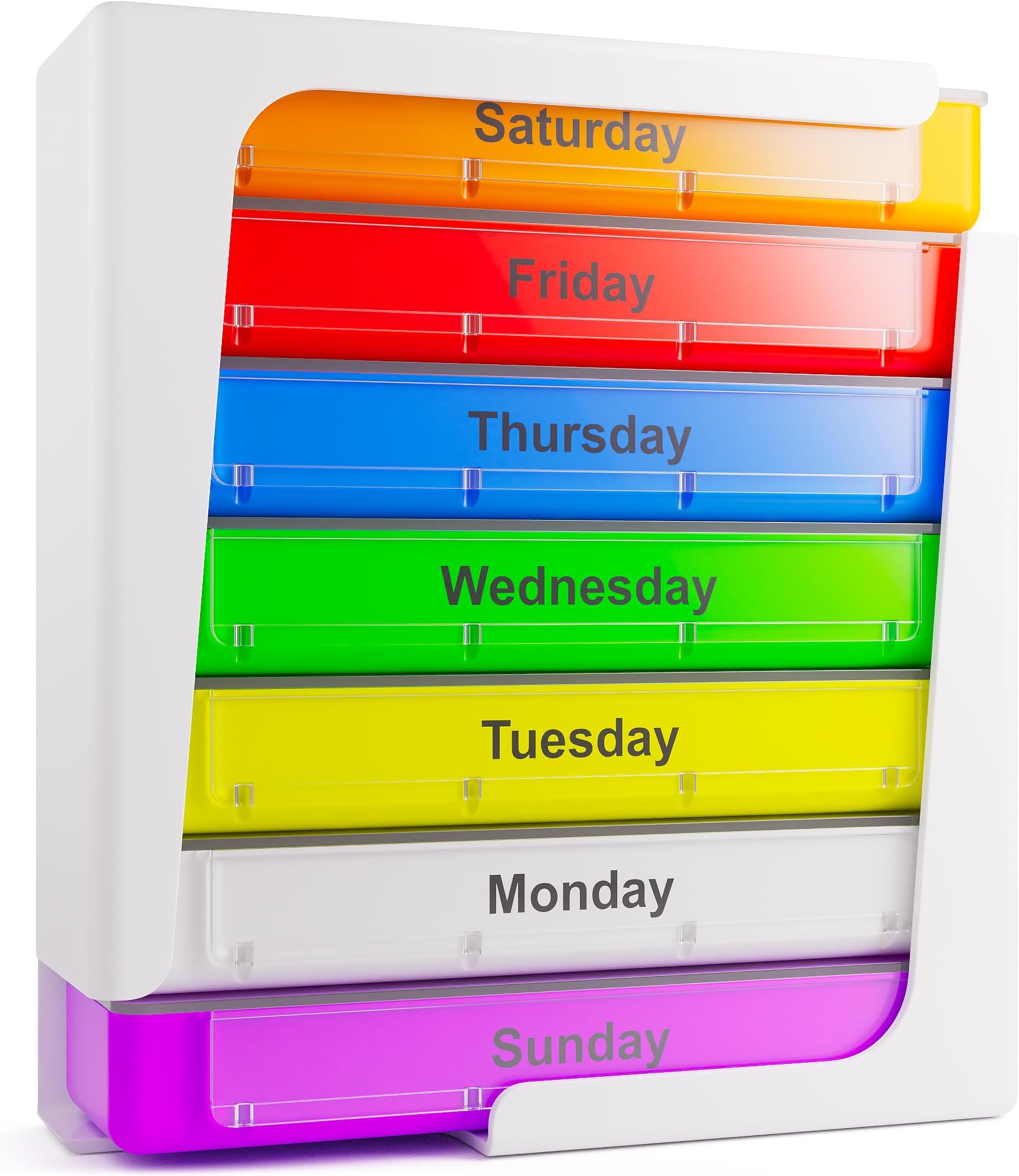 JFA Medical Weekly Stackable Pill Box Organiser/Reminder for Medicines Supplements, Vitamins, 7days, 4 compartments per Day – Morning, Noon, Evening and Bed