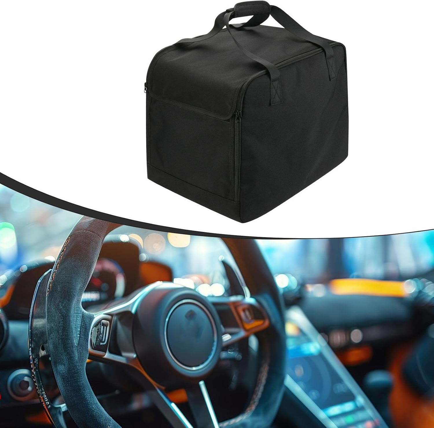 [Toysmith] レーシング機器キャリア ステアリングホイールとギアレバー 複数のコンパートメント付き キャリーケース 頑丈なオ