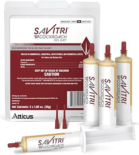 Atticus Savitri Cockroach Gel Bait (4 Tubes) - Ready to Use Roach Control for Indoor and Outdoors - Indoxacarb